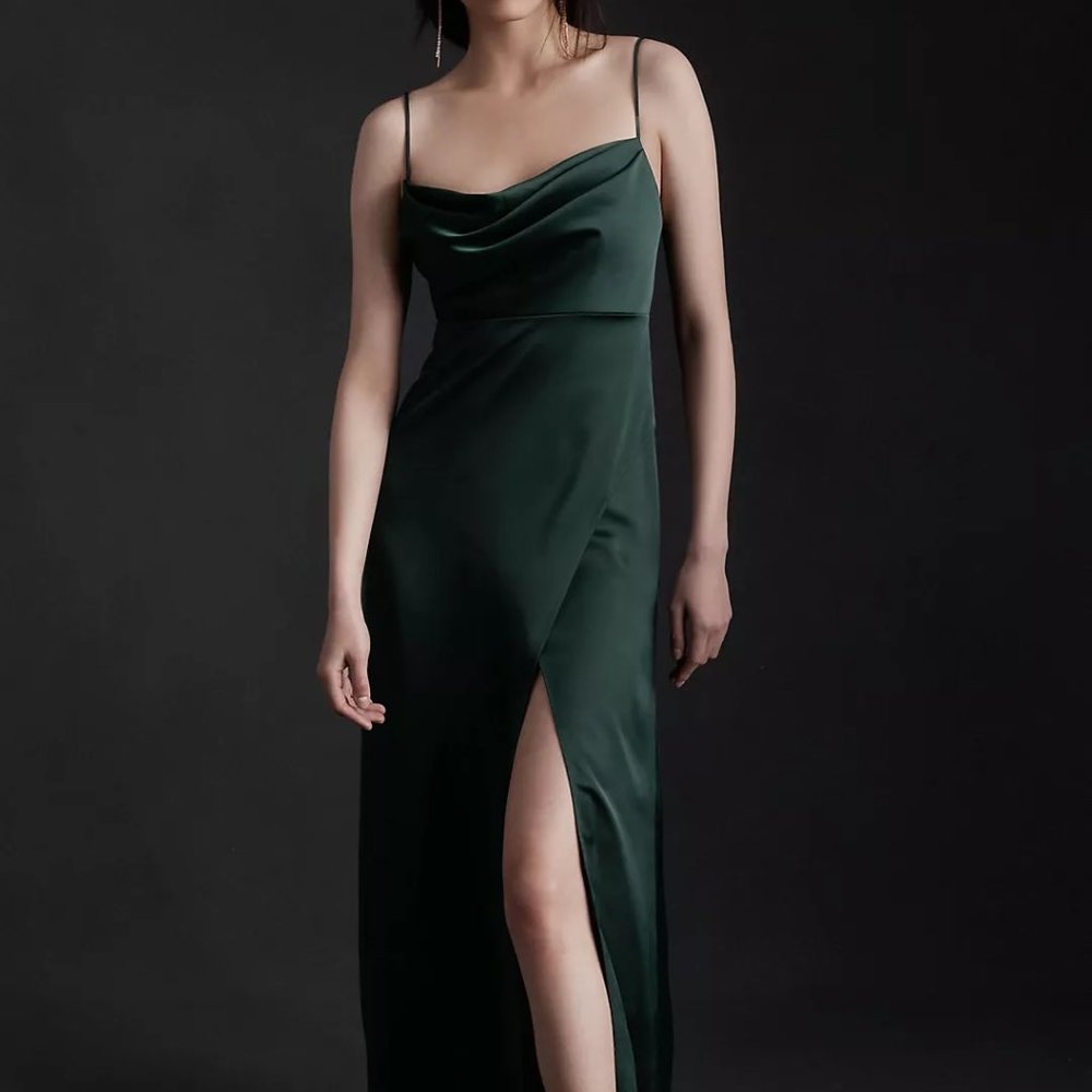BHLDN Remy Cowl-Neck Satin Gown